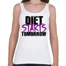 PRINTFASHION A diéta holnaptól kezdődik - Női atléta - Fehér női trikó