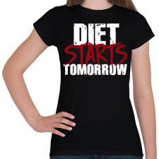PRINTFASHION A diéta holnaptól kezdődik - Női póló - Fekete női póló