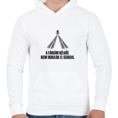 PRINTFASHION A Fábiám nélkül nem indulok el sehova - Férfi kapucnis pulóver - Fehér