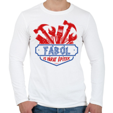 PRINTFASHION A fából is várat építek - Férfi hosszú ujjú póló - Fehér férfi póló