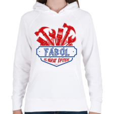 PRINTFASHION A fából is várat építek - Női kapucnis pulóver - Fehér női pulóver, kardigán