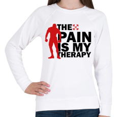 PRINTFASHION A fájdalom az én terápiám - Női pulóver - Fehér