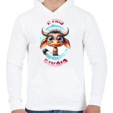 PRINTFASHION A falu bikája - Férfi kapucnis pulóver - Fehér férfi pulóver, kardigán