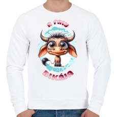 PRINTFASHION A falu bikája - Férfi pulóver - Fehér