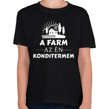 PRINTFASHION A farm az én konditermem - Gyerek póló - Fekete gyerek póló