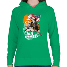 PRINTFASHION A fegyver dicsősége - Női kapucnis pulóver - Zöld női pulóver, kardigán