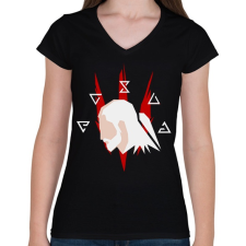 PRINTFASHION A fehér farkas - Női V-nyakú póló - Fekete női póló