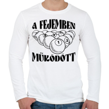 PRINTFASHION A fejemben működött - Férfi hosszú ujjú póló - Fehér férfi póló