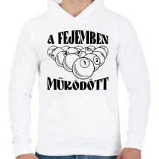 PRINTFASHION A fejemben működött - Férfi kapucnis pulóver - Fehér férfi pulóver, kardigán