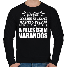 PRINTFASHION A feleségem várandós - Férfi pulóver - Fekete