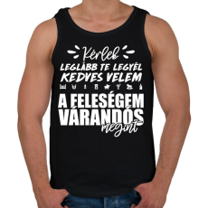 PRINTFASHION A feleségem várandós megint - Férfi atléta - Fekete