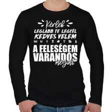 PRINTFASHION A feleségem várandós megint - Férfi hosszú ujjú póló - Fekete férfi póló