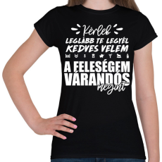 PRINTFASHION A feleségem várandós megint - Női póló - Fekete