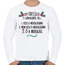 PRINTFASHION A férfi élete - Mikulás - Férfi pulóver - Fehér férfi pulóver, kardigán