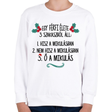 PRINTFASHION A férfi élete - Mikulás - Gyerek pulóver - Fehér gyerek pulóver, kardigán
