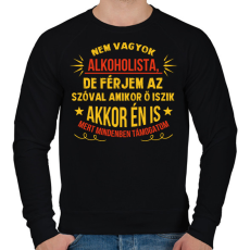 PRINTFASHION A férjem alkoholista - Férfi pulóver - Fekete