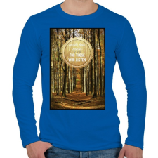 PRINTFASHION A föld zenéje - Férfi hosszú ujjú póló - Királykék férfi póló