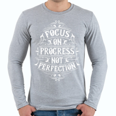 PRINTFASHION A folyamatra koncentrálj... - Férfi hosszú ujjú póló - Sport szürke