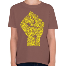 PRINTFASHION A forradalom keze - Gyerek póló - Mogyoróbarna gyerek póló