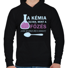 PRINTFASHION A főzés olyan, mint a kémia - Férfi kapucnis pulóver - Fekete férfi pulóver, kardigán