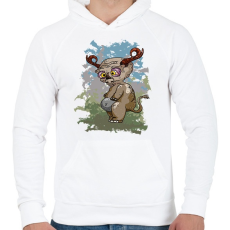 PRINTFASHION A fülszarvú - Férfi kapucnis pulóver - Fehér