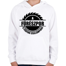 PRINTFASHION A fűrészpor - Gyerek kapucnis pulóver - Fehér gyerek pulóver, kardigán