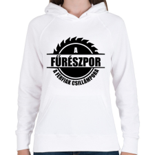 PRINTFASHION A fűrészpor - Női kapucnis pulóver - Fehér női pulóver, kardigán