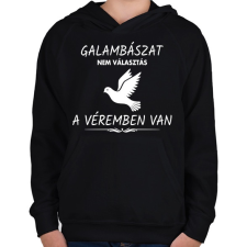 PRINTFASHION A galambászat a véremben van - Gyerek kapucnis pulóver - Fekete gyerek pulóver, kardigán