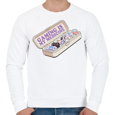 PRINTFASHION A gaming a gyógyszerem - Férfi pulóver - Fehér férfi pulóver, kardigán