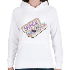 PRINTFASHION A gaming a gyógyszerem - Női kapucnis pulóver - Fehér női pulóver, kardigán