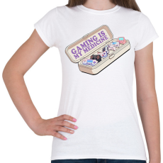 PRINTFASHION A gaming a gyógyszerem - Női póló - Fehér
