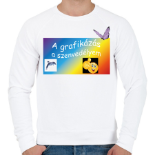 PRINTFASHION A grafikázás - Férfi pulóver - Fehér férfi pulóver, kardigán