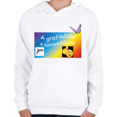 PRINTFASHION A grafikázás - Gyerek kapucnis pulóver - Fehér