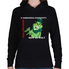 PRINTFASHION A habkarika kifogyott, szaloncukor nem is volt - Női kapucnis pulóver - Fekete női pulóver, kardigán