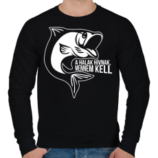 PRINTFASHION A halak hívnak - Férfi pulóver - Fekete