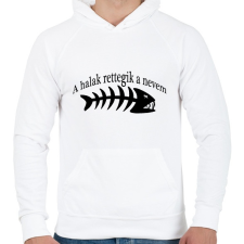 PRINTFASHION A halak rettegik a nevem - Férfi kapucnis pulóver - Fehér férfi pulóver, kardigán