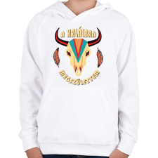 PRINTFASHION A halálban megszülettem - Hopi - Gyerek kapucnis pulóver - Fehér gyerek pulóver, kardigán