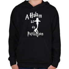 PRINTFASHION A Halam az én Patrónusom - Gyerek kapucnis pulóver - Fekete gyerek pulóver, kardigán