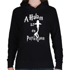 PRINTFASHION A Halam az én Patrónusom - Női kapucnis pulóver - Fekete női pulóver, kardigán