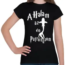 PRINTFASHION A Halam az én Patrónusom - Női póló - Fekete női póló