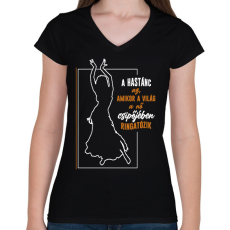 PRINTFASHION A hastánc az - Női V-nyakú póló - Fekete