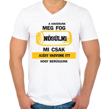 PRINTFASHION A haverunk meg fog nősülni - Fekete - Férfi V-nyakú póló - Fehér férfi póló