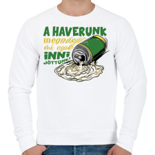 PRINTFASHION A haverunk megnősül mi csak inni jöttünk - Férfi pulóver - Fehér férfi pulóver, kardigán