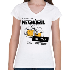 PRINTFASHION A haverunk megnősül - Női V-nyakú póló - Fehér női póló