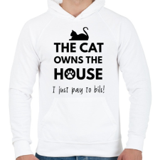 PRINTFASHION A ház a macskáé2 - Férfi kapucnis pulóver - Fehér férfi pulóver, kardigán
