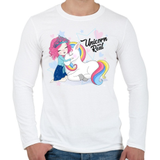 PRINTFASHION A hercegnő és az egyszarvú - Férfi hosszú ujjú póló - Fehér