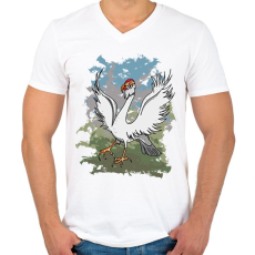 PRINTFASHION A héttyú - Férfi V-nyakú póló - Fehér