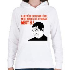 PRINTFASHION a hétvége biztosan férfi - Női kapucnis pulóver - Fehér női pulóver, kardigán