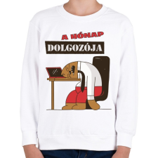PRINTFASHION A hónap dolgozója - lajhár - Gyerek pulóver - Fehér gyerek pulóver, kardigán