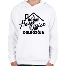 PRINTFASHION a hónap home office dolgozója - Gyerek kapucnis pulóver - Fehér